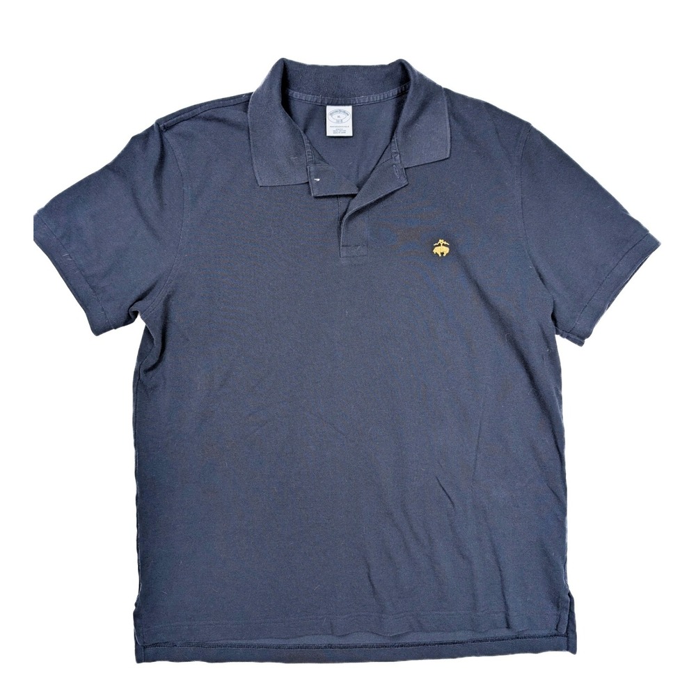 Brooks Brothers 1818 Navy Performance 1/4 Button Short Sleeve Polo Men's Size XL